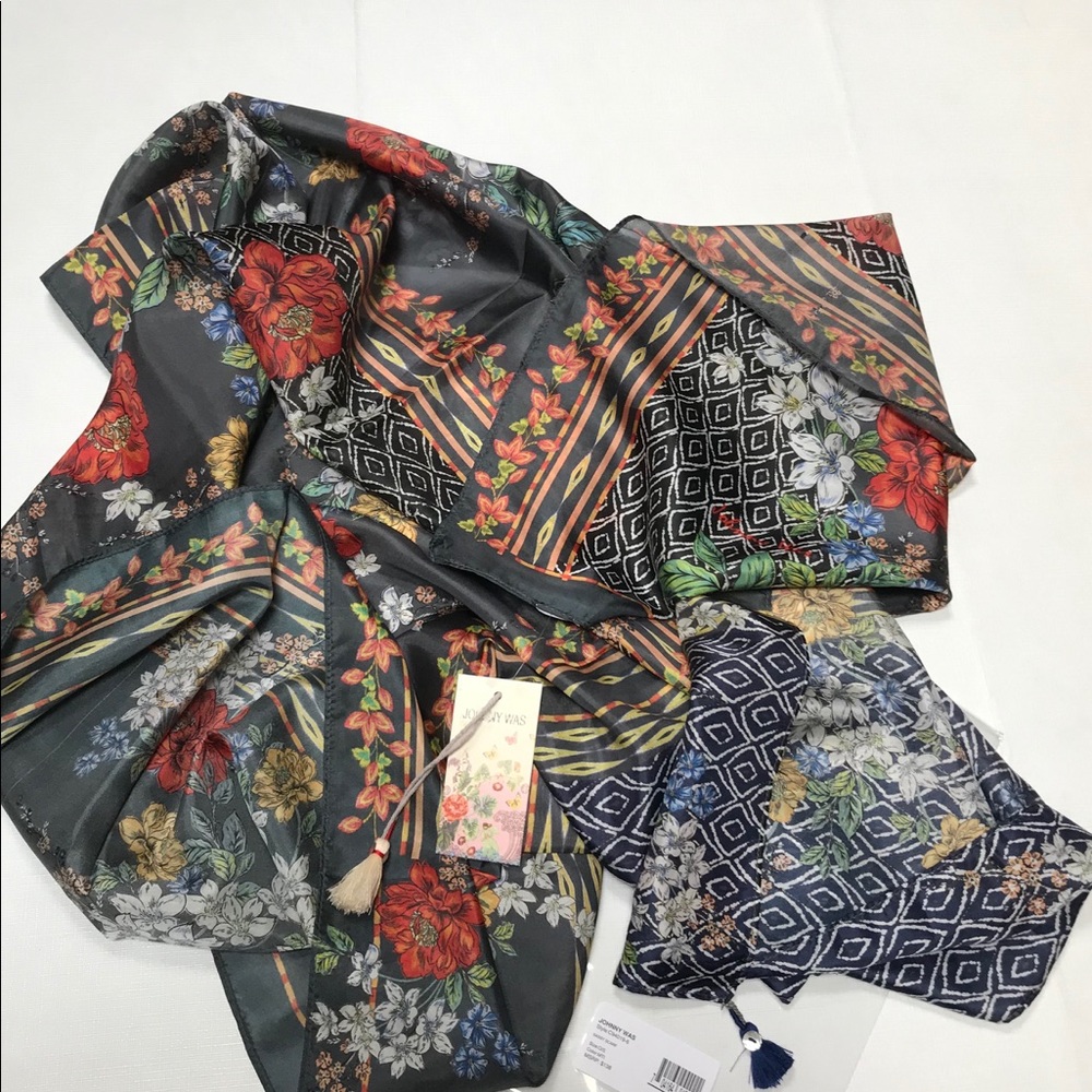 Johnny Was large SASSY silk scarf 84x60. Multi